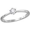 Image 1 : 0.14 CTW Natural Diamond Bridal Engagement Ring 10K White Gold