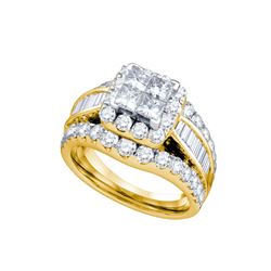 1 CTW Princess Natural Diamond Princess Bridal Engagement Ring 14K Yellow Gold