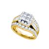 Image 1 : 1 CTW Princess Natural Diamond Princess Bridal Engagement Ring 14K Yellow Gold