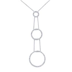 14K White Gold 1.23CTW Diamond Necklace - REF-100M2F