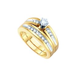 0.5 CTW His & Hers Natural Diamond Matching Bridal Ring 10K White Gold