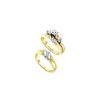 Image 1 : 0.16 CTW His & Hers Natural Diamond Solitaire Matching Bridal Ring 14K Multi-Tone Gold