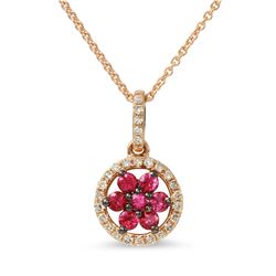 0.4 CTW 14K Rose Gold Ladies Slider with Chain - REF-31K5R