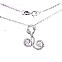 14K White Gold 0.72CTW Diamond Necklace - REF-64H9W