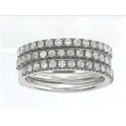 14K White Gold 0.91CTW Diamond Band Ring - REF-72A3N