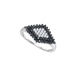 0.5 CTW Black Colored Diamond Cluster Ring 10K White Gold