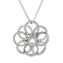 Genuine 0.98 TCW 14K White Gold Ladies Necklace - REF-169K3R