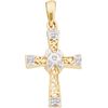 Image 1 : 0.04 CTW Natural Diamond Bounded Cross Pendant 10K Yellow Gold