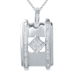 Genuine 1.06 TCW 14K White Gold Ladies Pendant - REF-134F8M