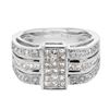 Image 1 : Invisible Princess Setting fashion Ring with Milgrain in 14K White Gold - REF-240N9A