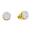 Image 1 : 1 CTW Natural Diamond Cluster Earrings 14K Yellow Gold