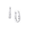 Image 1 : 0.25 CTW Channel-set Natural Diamond Huggie Hoop Earrings 10K White Gold