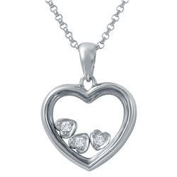 Genuine 0.06 TCW 14K White Gold Ladies Necklace - REF-44R3K