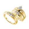 Image 1 : 0.33 CTW His & Hers Natural Diamond Cluster Matching Bridal Ring 14K Yellow Gold