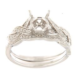 14K White 0.3CTW Ladies Diamond Ring - REF-82W4H