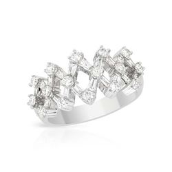 Genuine 1.14 TCW 18K White Gold Ladies Ring - REF-167A9N