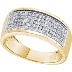 0.3 CTW Mens Natural Diamond Micropave Anniversary Band 10K Yellow Gold