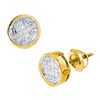 Image 1 : 0.5 CTW Natural Princess Diamond Invisible-set Circle Screwback Stud Earrings 14K Yellow Gold