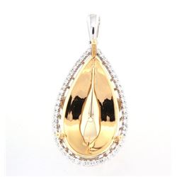 14K TwoTone Gold 0.28CTW SemiMount Slider w/Chain - REF-70R6K