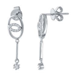 Genuine 0.18 TCW 14K White Gold Ladies Earring - REF-34Y5X