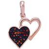 Image 1 : 0.08 CTW Red Colored Diamond Heart Love Pendant 10K Rose Gold