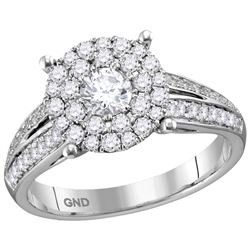 0.97 CTW Natural Diamond Solitaire Bridal Engagement Ring 14K White Gold