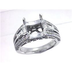 14K White Gold 1.13CTW Ladies Diamond Ring - REF-129Y7X