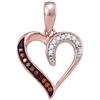 Image 1 : 0.05 CTW Red Colored Diamond Heart Love Pendant 10K Rose Gold