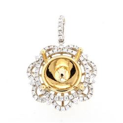 14K TwoTone Gold 0.69CTW SemiMount Slider w/Chain - REF-108K2R