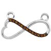 Image 1 : 0.08 CTW Cognac-brown Colored Diamond Heart Infinity Pendant 10K White Gold