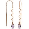 Image 1 : Genuine 3.3 ctw Amethyst Earrings Jewelry 14KT Rose Gold - REF-18K3V