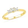 0.08 CTW Natural Diamond 3-stone Bridal Engagement Ring 10K Yellow Gold