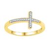 Image 1 : 0.06 CTW Natural Diamond Cross Faith Band 10K Yellow Gold