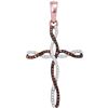 0.25 CTW Red Colored Diamond Cross Pendant 10K Rose Gold