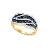 Image 1 : 0.5 CTW Black Colored Diamond Cocktail Band 10K Yellow Gold