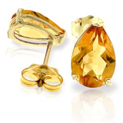 Genuine 3.15 ctw Citrine Earrings Jewelry 14KT Yellow Gold - REF-21X2M