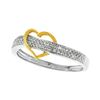 Image 1 : 0.15 CTW Natural Diamond Heart Love Ring 10K Multi-Tone Gold
