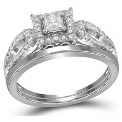 0.25 CTW Natural Diamond Bridal Engagement Ring 10K White Gold