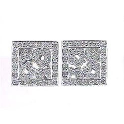 14K White Gold 0.46CTW Diamond Earring - REF-72M5F