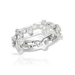 18K White Gold 0.87CTW Diamond Ring - REF-136N9A