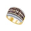 Image 1 : 1.60 CTW Cognac-brown Colored Diamond Band 10K Yellow Gold
