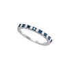 Image 1 : 0.25 CTW Blue Colored Diamond Band 10K White Gold