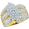 Image 1 : 1.02 CTW Natural Diamond Oval-shape Cluster Ring 10K Yellow Gold