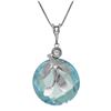 Genuine 5.32 ctw Blue Topaz & Diamond Necklace Jewelry 14KT White Gold - REF-23A5K