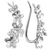 0.1 CTW Natural Diamond Floral Climber Earrings 10K White Gold