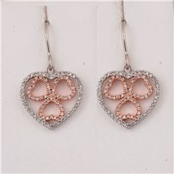14K Two Tone Gold 0.26CTW Diamond Earring - REF-29R9K