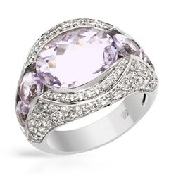 Genuine 10.3 TCW 18K White Gold Ladies Ring - REF-192N5A
