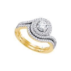 1 CTW Natural Diamond Bridal Engagement Ring 14K Yellow Gold