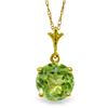 Image 1 : Genuine 1.15 ctw Peridot Necklace Jewelry 14KT Yellow Gold - REF-19X4M