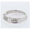 Image 1 : Princess Two-Row Invisible-Set Diamond Ring in 14K White Gold - REF-68M5F